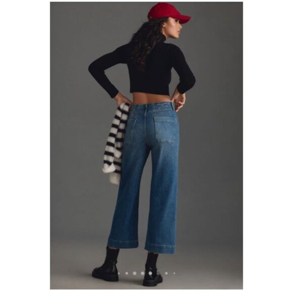 Anthropologie Blue Cropped Ankle Jeans - Picture 4 of 11